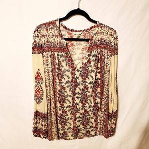 Lucky brand long sleeve floral top